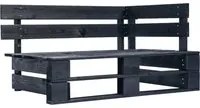 Panca Angolare da Giardino su Pallet in Legno Nera 45763