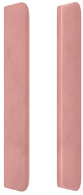 Testiera ad orecchio rosa 163x16x118/128 cm in velluto