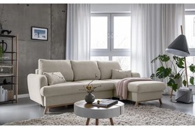 Divano letto angolare beige, angolo destro Scandic Lagom - Miuform