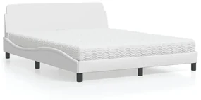 Letto Con Materasso Bianco 160x200 Cm İn Similpelle /