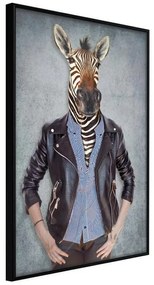 Poster  Animal Alter Ego: Zebra  Cornice Quadri Cornice nera, Larghezza x Altezza Home decor 40x60