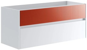 Mobile da bagno sospeso sotto lavabo L 119.5 x H 50 x P 45.5 cm rosso opaco, 2 cassetti Niwa