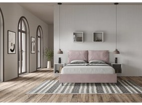 Letto contenitore da 160x190 in microfibra glicine Antea