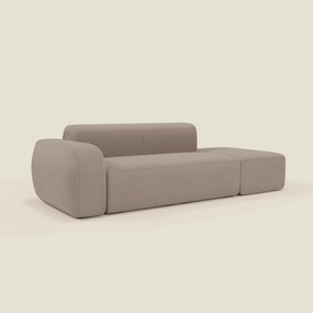 BonBon Divano modulare componibile – Composizione con pouf terminale in tessuto smacchiabile T23 tortora