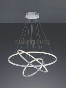 Aaron sospensione led acciaio satinato 3 anelli con tecnologia " wi...