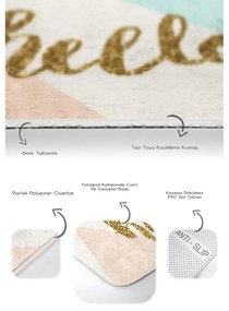 Set di tappetini per il bagno in velluto crema/dorati 2 pz 60x100 cm Hello – Mila Home