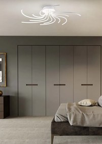 Plafoniera LED Nebulosa Ø 95 cm bianco IP20 cct da bianco caldo a bianco freddo con regolazione di temperatura, 2700 lumen NOVECENTO