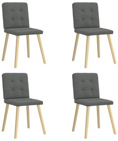 Sedie Da Pranzo 4 Pz Grigio Scuro İn Tessuto /
