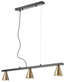 Redo 01-2218 - Lampadario a sospensione con filo ZUMA 3xGU10/15W/230V nero/oro