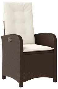Set da pranzo da giardino 9pz con cuscini marrone in polyrattan