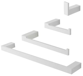 Set accessori bagno da muro 4 pezzi in alluminio bianco Sky