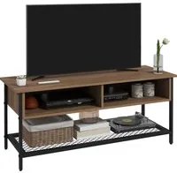 Mobile TV max 48 110x40x48 cm in Legno e Acciaio Marrone e Nero