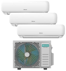 Condizionatore a muro multisplit inverter HISENSE Trial Mini Apple Pro 9 + 9 + 12 21000 BTU classe raffreddamento A++, classe di riscaldamento A+, bianco