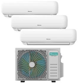 Condizionatore a muro multisplit inverter HISENSE Trial Mini Apple Pro 9 + 9 + 12 21000 BTU classe raffreddamento A++, classe di riscaldamento A+, bianco