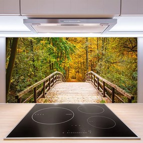 Pannello paraschizzi cucina Architettura del ponte della foresta 100x50 cm