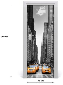 Adesivo per porta interna Taxi di New York 75x205 cm