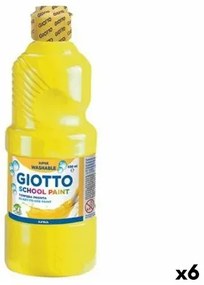 Pittura a tempera Giotto School Giallo 500 ml Lavabili (6 Unità)