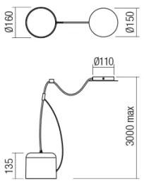 Redo 01-1823 - Lampadario a sospensione con filo DODO 1xE27/15W/230V ragno bianco