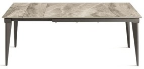 Tavolo allungabile 180 cm ULISSE con top grčs porcellanato effetto Marmo Grigio