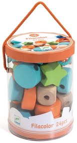 Perle in legno colorate - 24 perle