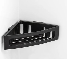 Mensola angolare nera autoportante in plastica per il bagno Bralia - Wenko