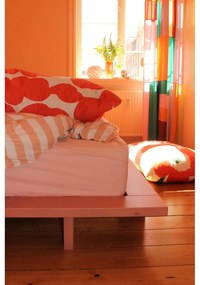 Letto matrimoniale rosa chiaro in legno di pino con griglia 140x200 cm Japan - Karup Design