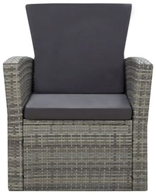 Set divani da giardino 4 pz con cuscini in polyrattan grigio