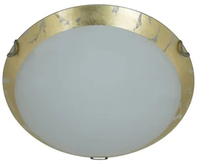 Plafoniera neoclassico Foglia 2 x E27 bianco Ø 40 cm
