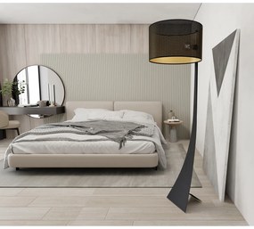 Piantana Contemporaneo Indra Acciaio Nero Oro 1 Luce E27 Ip20