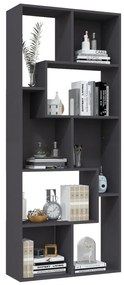 Libreria Grigia 67x24x161 cm in Legno Multistrato