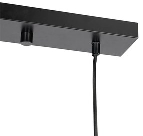 Lampada a sospensione orientale in bambù 3 luci rettangolare - Amira