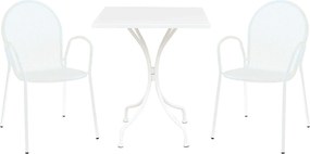 ROMANUS - set tavolo in metallo cm 60 x 60 x 72 h con 2 poltrone Maris