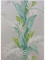 Tapete Palmetto von Osborne & Little - Aqua/ Stone/ Ivory