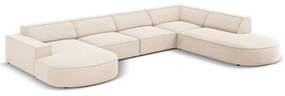 Divano angolare in velluto beige (a U) Jodie - Micadoni Home