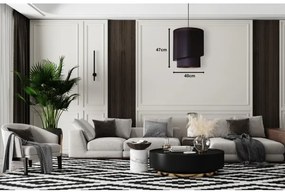 Duolla - Lampadario a sospensione con filo PARIGI 1xE27/15W/230V diametro 40 cm nero/oro