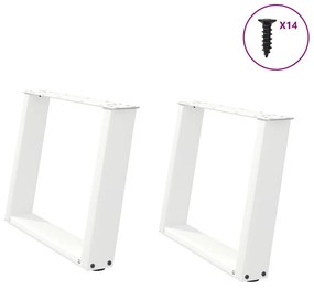 Gambe Tavolino Caffè A U 2 Pz Bianco 70x(42-43) Cm Acciaio /