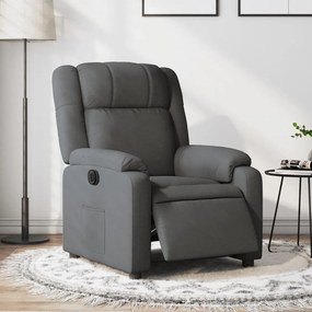 Poltrona Elettrica Reclinabile Grigio Scuro İn Tessuto /