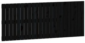 Testiera da parete nera 147x3x60 cm in legno massello di pino