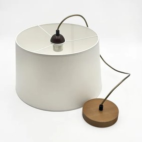 Lampada sospesa su cavo AIDA 1xE27/60W/230V Ø 35 cm rovere/marrone/bianco