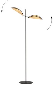 Piantana Moderno Eridano Acciaio Nero Marrone 2 Luci E14 Ip20