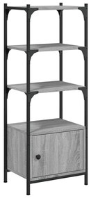 Libreria 3ripiani grigio sonoma 41x30x109,5cm legno multistrato