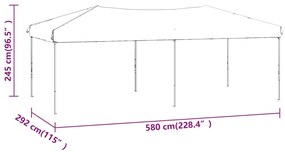 Tenda per Feste Pieghevole con Pareti Laterali Antracite 3x6 m