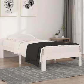 Giroletto Bianco İn Legno Massello 90x190 Cm Single /