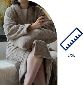 Accappatoio grigio tortora in micropile L/XL Pippa – Tiseco Home Studio