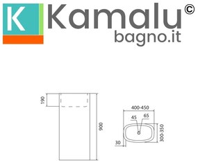 Kamalu - lavabo da terra in pietra naturale grigia altezza 90 cm |