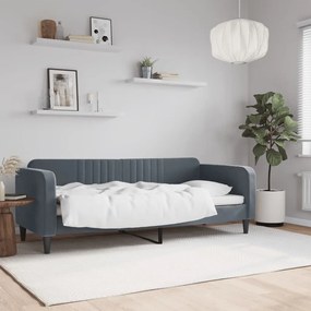 Letto Da Giorno Grigio Scuro 80x200 Cm İn Velluto /