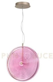 Sospensione jokey grande rosa 1 luce led 3000k 1087lm 17w d.45cm
