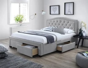 Letto Electra imbottito in grigio - 160x200 cm