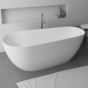Vasca ad isola Gilda L170 x P70 cm, bianco lucido con troppo pieno e piletta