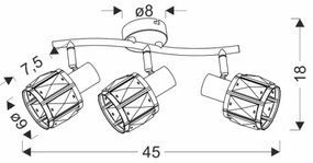 Faretto DUBAI 3xE14/40W/230V nero/oro